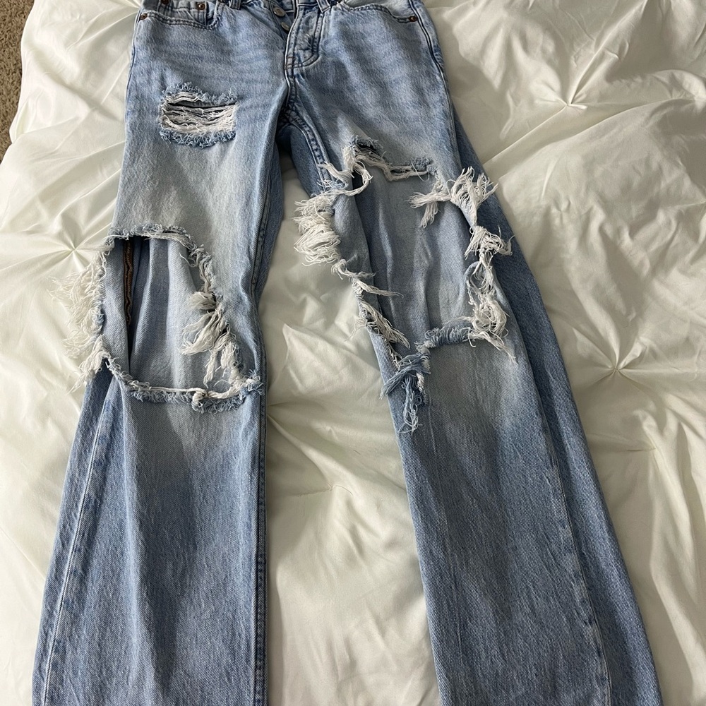 Distressed Light Blue Women's Jeans